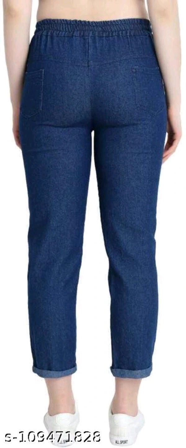 Women Denim Jeans Jogger Elastic Waist Drawstring Stretch Side Pockets Summer Dark and Star Dark  Jeans  Pack Of 2 - 28