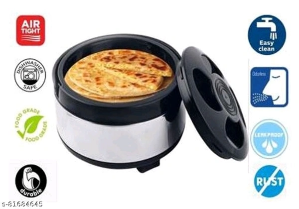 Aaditya Stainless Steel Thermoware Casserole for Roti/Chapati | Double Wall Insulated Hot Pot for hot Meal(3500ML+4500ML) Combo Offer - 3500ML + 4500ML 