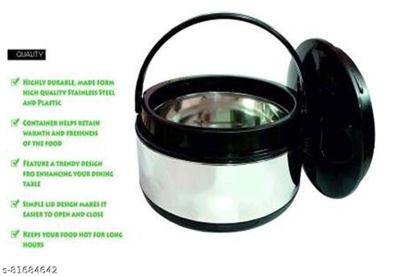 Aaditya Stainless Steel Thermoware Casserole for Roti/Chapati | Double Wall Insulated Hot Pot for hot Meal (2500ML+5500ML) Combo Offer - 2500ML + 5500ML 