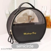 PU Leather Multifunctional Cosmetic Makeup Bag Storage Organizer Travel Toiletry Vanity Bag with Compartment - Pack of 3 - Free Size 