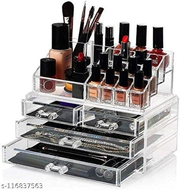 Classy Makeup 4 Drawer Cosmetic Organizer Makeup Storage Makeup Vanity Box And Organizers - Free Size 