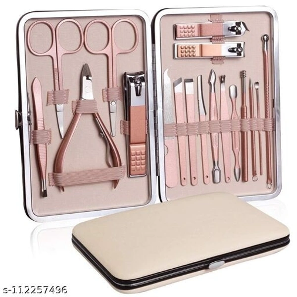Lamvi  Manicure Kit, pedicure tools for feet, Nail Clipper, Manicure Pedicure kit for women and Men, 18 Pieces, Rose Gold - Free Size 