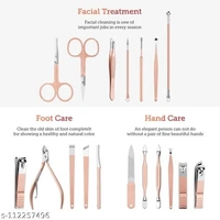 Lamvi  Manicure Kit, pedicure tools for feet, Nail Clipper, Manicure Pedicure kit for women and Men, 18 Pieces, Rose Gold - Free Size 