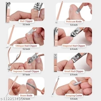 Lamvi  Manicure Kit, pedicure tools for feet, Nail Clipper, Manicure Pedicure kit for women and Men, 18 Pieces, Rose Gold - Free Size 
