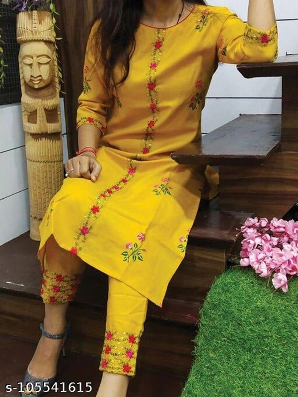 Aagyeyi Alluring Women Kurta Sets - Yellow, XL
