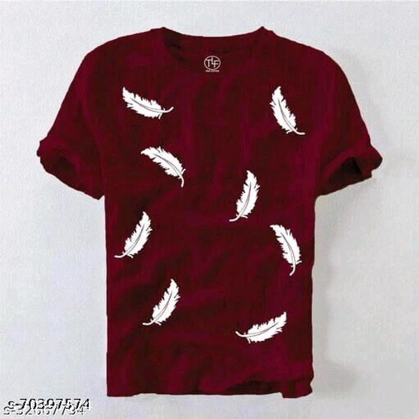 Printed men's tshirt - Mehroon , M 