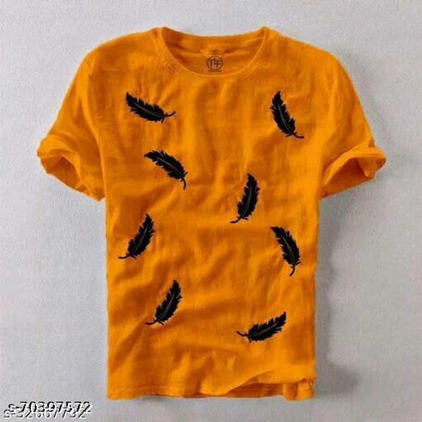 Printed men's tshirt - yellow , XL 