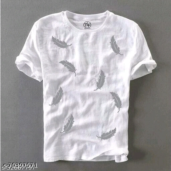 Printed men's tshirt - white , XL 