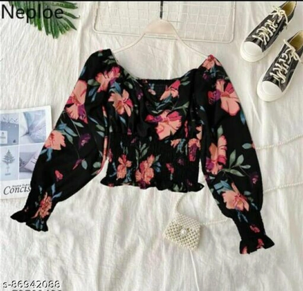 Women Crop Top - Black, M 