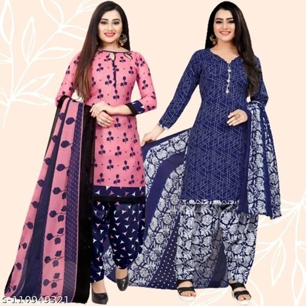 SIMPLYETHNIC Pink And Blue Cotton Printed Unstitched Name: SIMPLYETHNIC Pink And Blue Cotton Printed  - Pink And Blue, Unstitche
