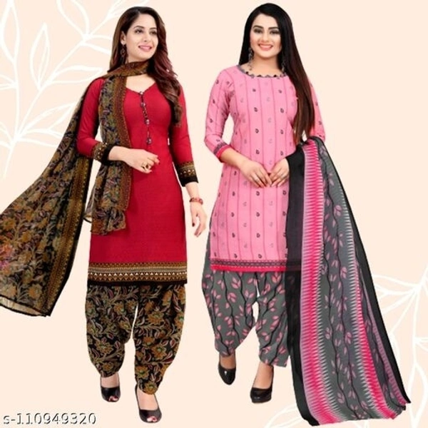 SIMPLYETHNIC RedAnd Pink Cotton Printed - Red And Pink, Unsititched