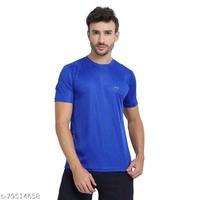FTX Men's Dri-Fit Polyester Round Neck Half Sleeves T-Shirt- Pack of 4, (Airforce Blue, Black, Grey, Navy) - Airforce Blue Black Grey Navy, L
