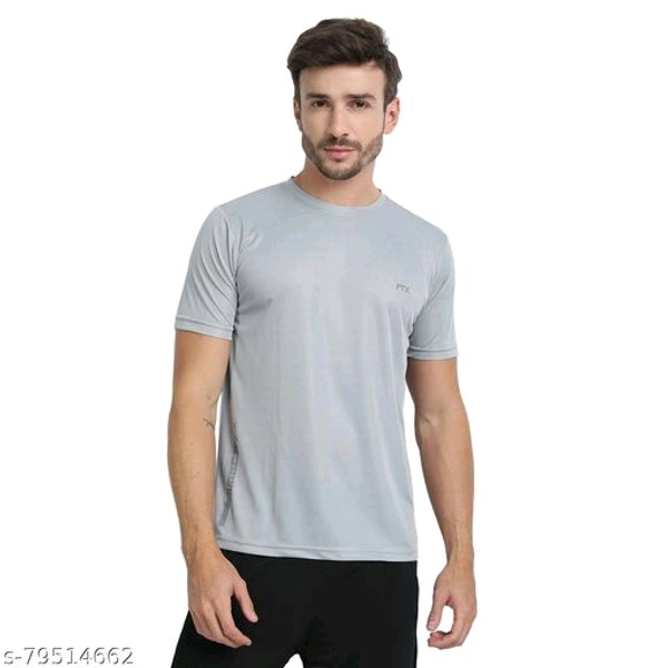 FTX Men's Dri-Fit Polyester Round Neck Half Sleeves T-Shirt- Pack of 4, (Airforce Blue, Black, Grey, Navy) - Airforce Blue Black Grey Navy, XL