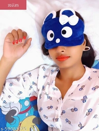 .Juzzii Velvet Cute Baby Doll Sleeping Eye Mask, Eye Mask for Men Women Girls Kids Boys - (Pink - Blue) Model-No.27-52 - Pink Blue, Free Size