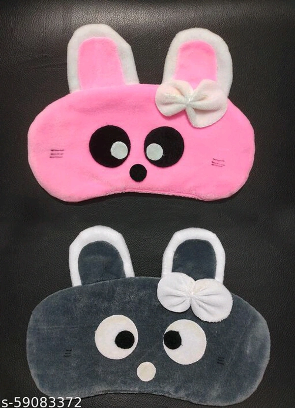 .Juzzii Velvet Cute Baby Doll Sleeping Eye Mask, Eye Mask for Men Women Girls Kids Boys - (Pink - Blue) Model-No.27-52 - Pink Grey,, Free Size