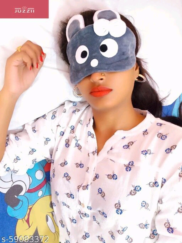 .Juzzii Velvet Cute Baby Doll Sleeping Eye Mask, Eye Mask for Men Women Girls Kids Boys - (Pink - Blue) Model-No.27-52 - Pink Grey,, Free Size