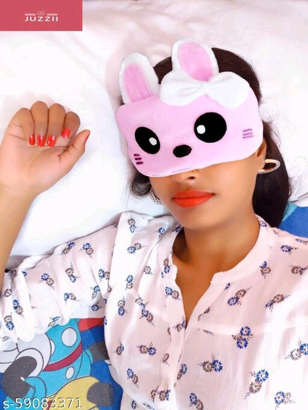 .Juzzii Velvet Cute Baby Doll Sleeping Eye Mask, Eye Mask for Men Women Girls Kids Boys - (Pink - Blue) Model-No.27-52 - pink Black, Free Size