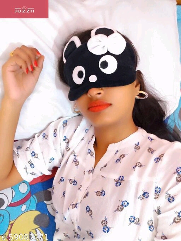 .Juzzii Velvet Cute Baby Doll Sleeping Eye Mask, Eye Mask for Men Women Girls Kids Boys - (Pink - Blue) Model-No.27-52 - pink Black, Free Size