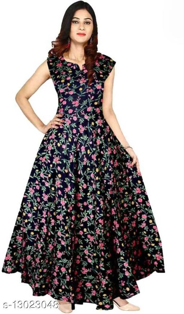 Myra Drishya Kurtis - black Folwer Printed , Free size