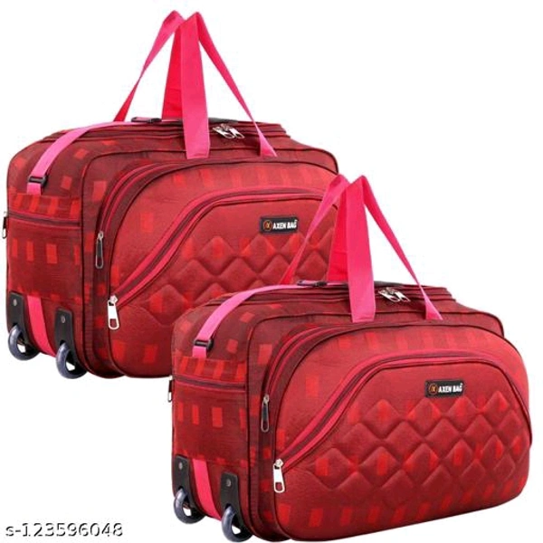 XN Bags Combo Unisex Travel Duffel Bag with Two Wheels Capacity 60Ltr pack of 2 - Red, Free Size