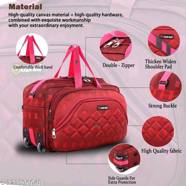 XN Bags Combo Unisex Travel Duffel Bag with Two Wheels Capacity 60Ltr pack of 2 - Red, Free Size