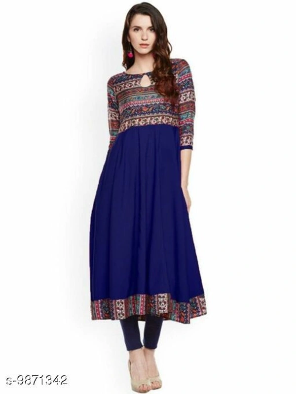 fancy kurti - indigo , S 