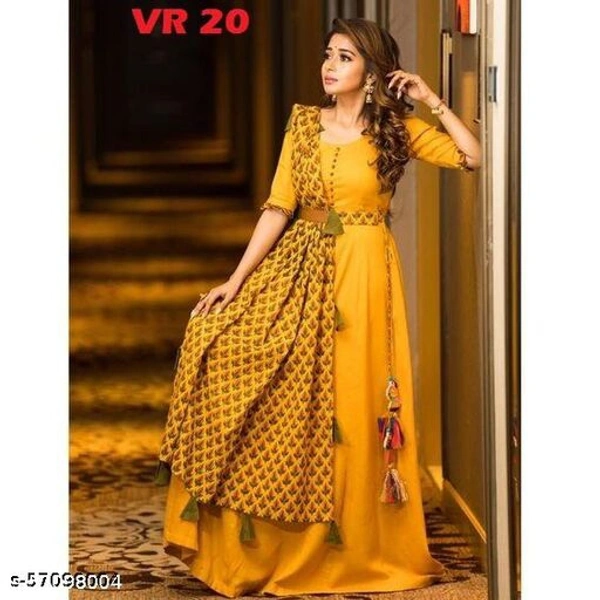 Trendy Partywear Women Gowns - Yellow, XS