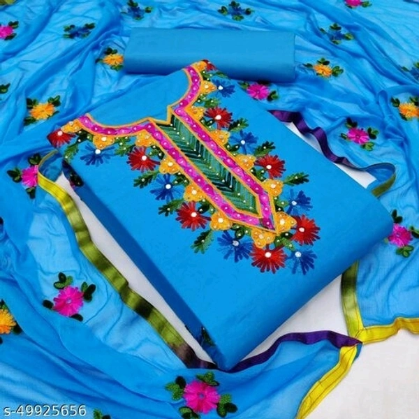 Aagam Attractive Salwar Suits & Dress Materials - Sky Blue, Un Stitched