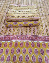 Kwatchi pure cotton mustard stylish and trendy unstitch suits - Yellow, Un Stitched