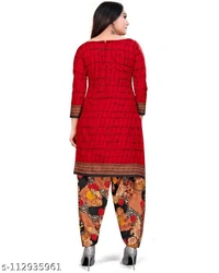 Unstiched dress material with Dupata - Unstiched, Red