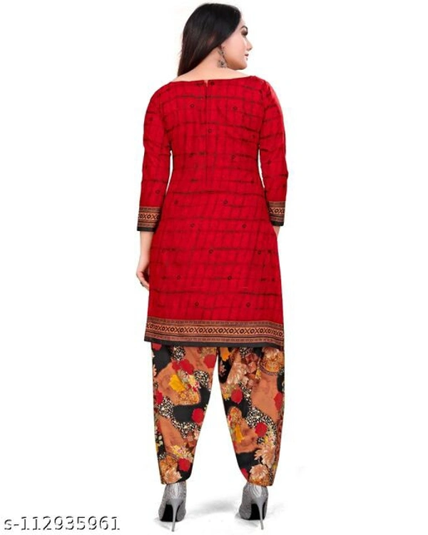 Unstiched dress material with Dupata - Unstiched, Red