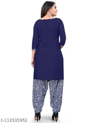 Unstiched dress material with Dupata - Unstiched, Nevy Blue