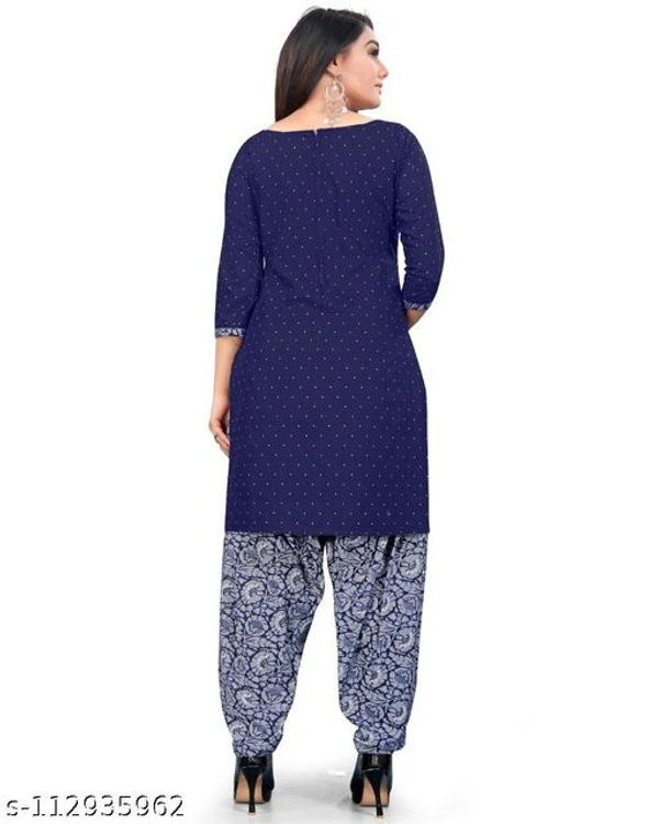 Unstiched dress material with Dupata - Unstiched, Nevy Blue