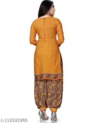 Unstiched dress material with Dupata - Unstiched, Yellow