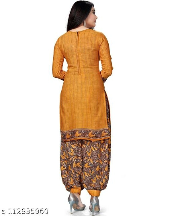 Unstiched dress material with Dupata - Unstiched, Yellow