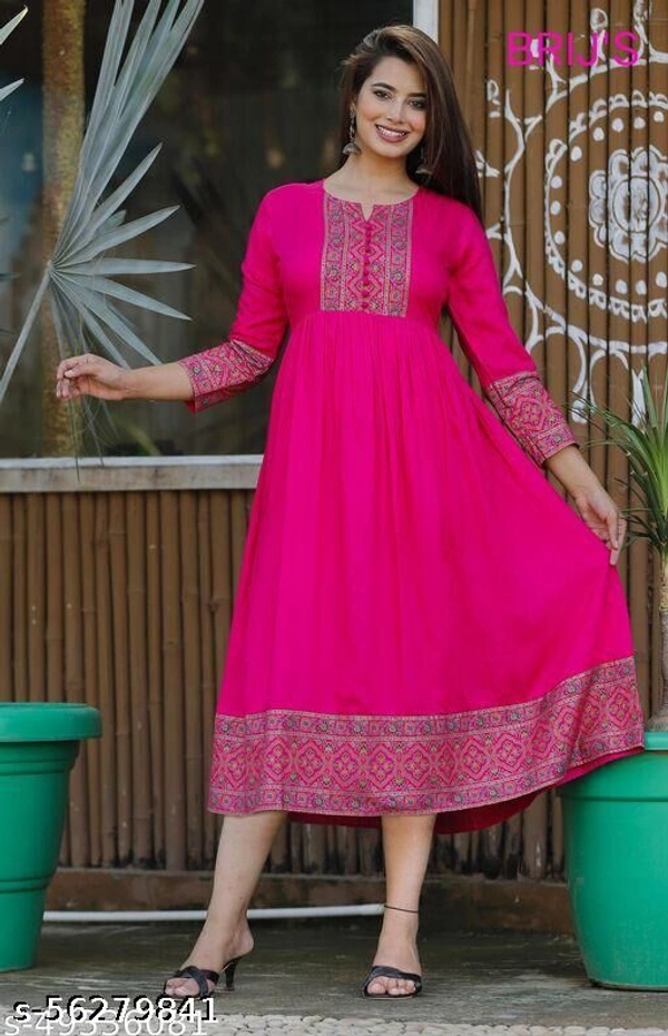 ma syla Anarkali  - Pink , 4XL 