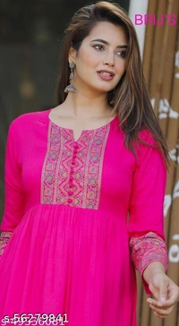 ma syla Anarkali  - Pink , 4XL 