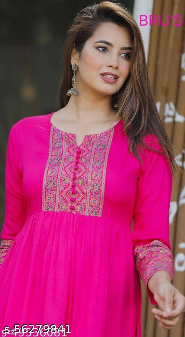 ma syla Anarkali  - Pink , 4XL 