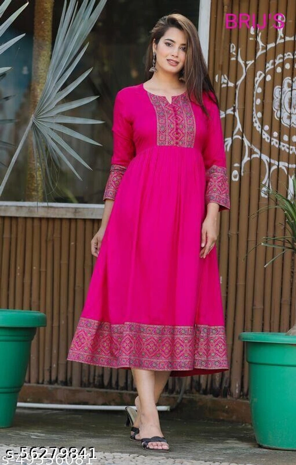 ma syla Anarkali  - Pink , 4XL 