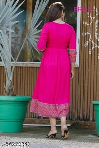 ma syla Anarkali  - Pink , 4XL 