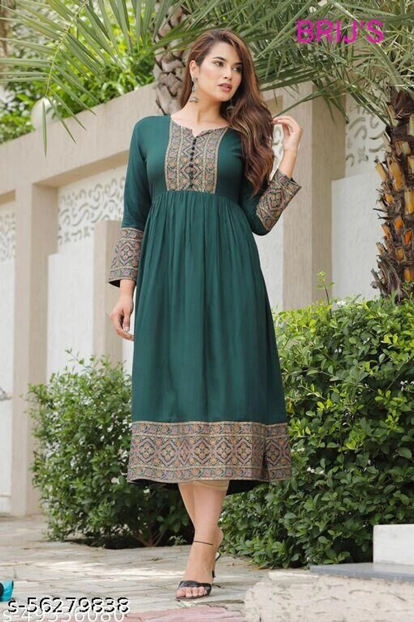ma syla Anarkali  - bottle Green , 4XL 
