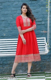 ma syla Anarkali  - red , 4XL 
