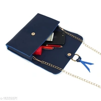 Stylish Women's Cream PU Handbag set - Nevy Blue, Free size
