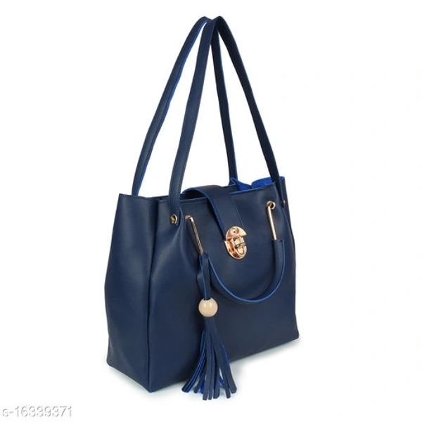 Stylish Women's Cream PU Handbag set - Nevy Blue, Free size