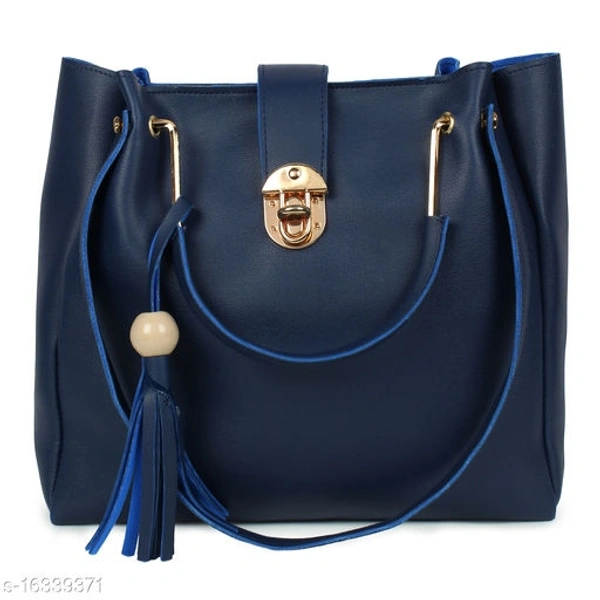 Stylish Women's Cream PU Handbag set - Nevy Blue, Free size