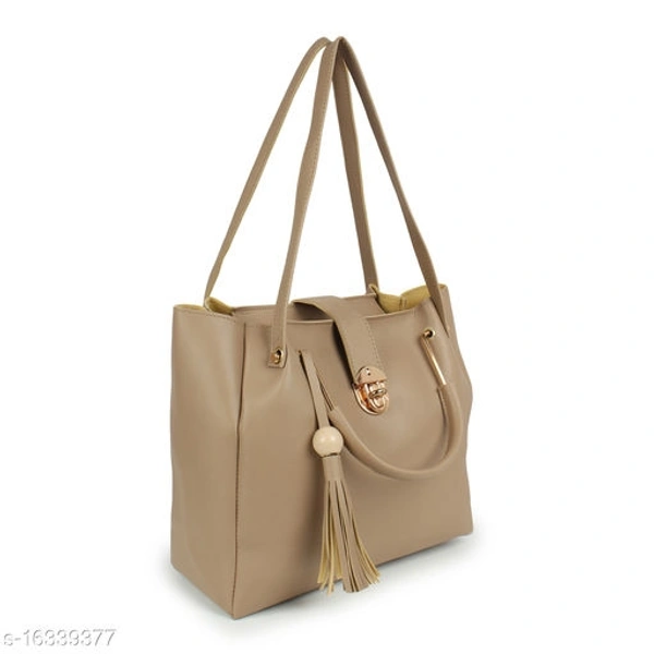 Stylish Women's Cream PU Handbag set - skin, Free size