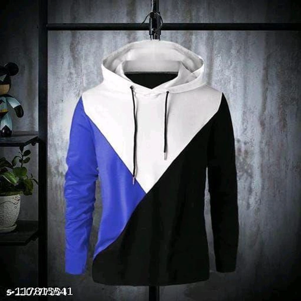 EYEBOGLER Men's Fashionable Hooded Neck Full Sleeves Colourblocked Regular Fit T-Shirt  - S