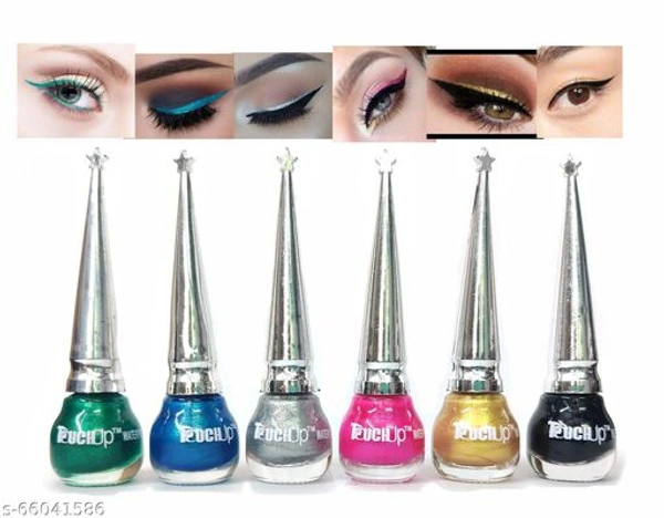 Name: Touchup Waterproof Glitter Liquid Eyeliner set of 6Brand - Free Size