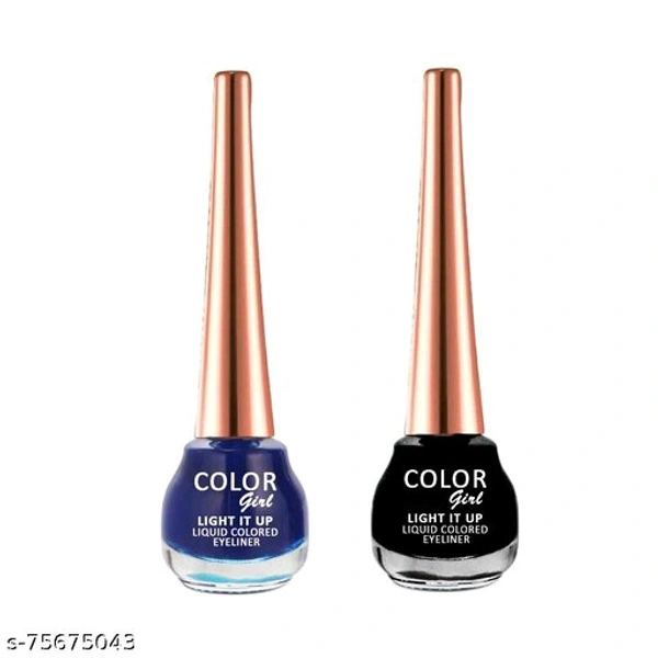 Color Girl Light It Up Liquid Colored Eyeliner - Blue Black, Free Size