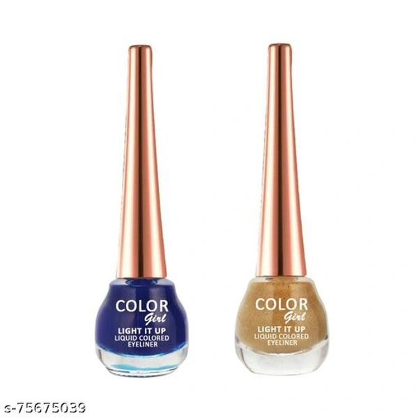 Color Girl Light It Up Liquid Colored Eyeliner - Blue Golden, Free Size